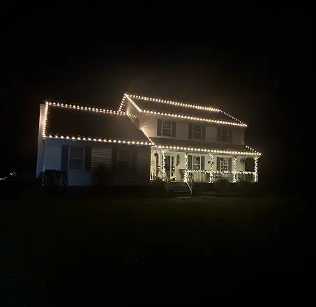 Professional holiday lights installation for a business in Long Island