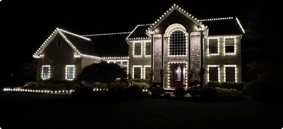 Stunning holiday lighting installations by Dr. Drizzle in Long Island homes and businesses